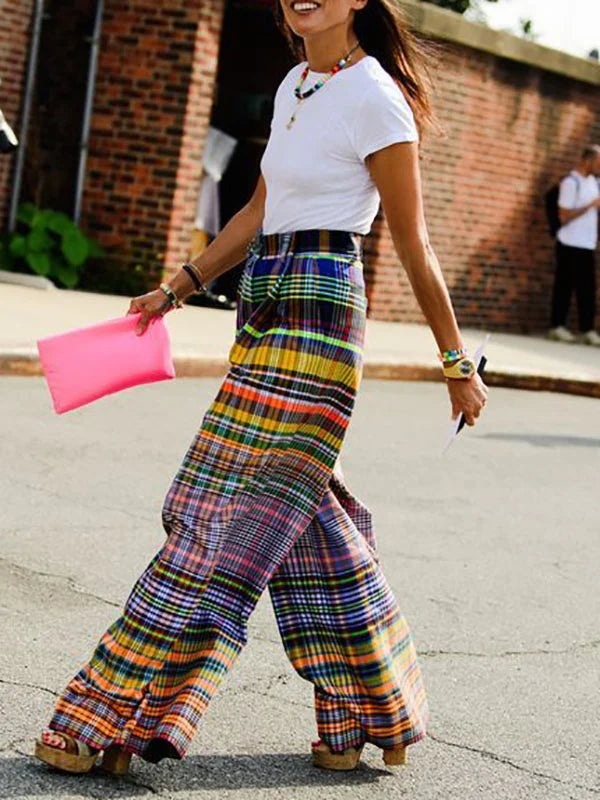 Ceretta - Checkerboard Print Trousers
