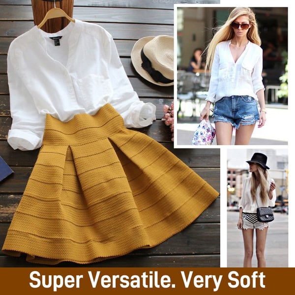 Casual loose linen-cotton shirt