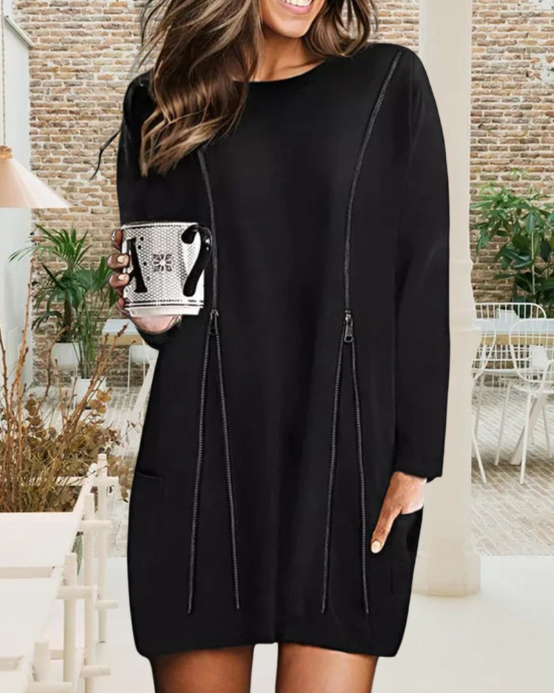 Agnes - Plain dress with zipper