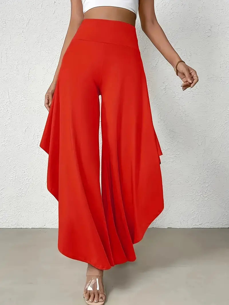Ingrid - Wide leg trousers with asymmetric hem