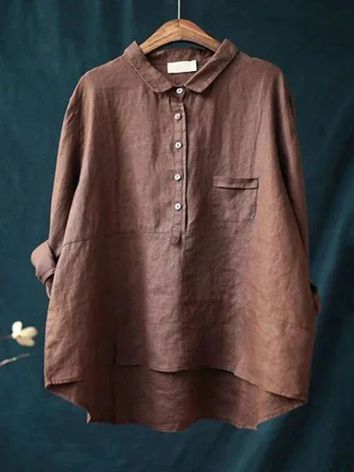 Helena | - Women's casual loose lapel long sleeve blouse