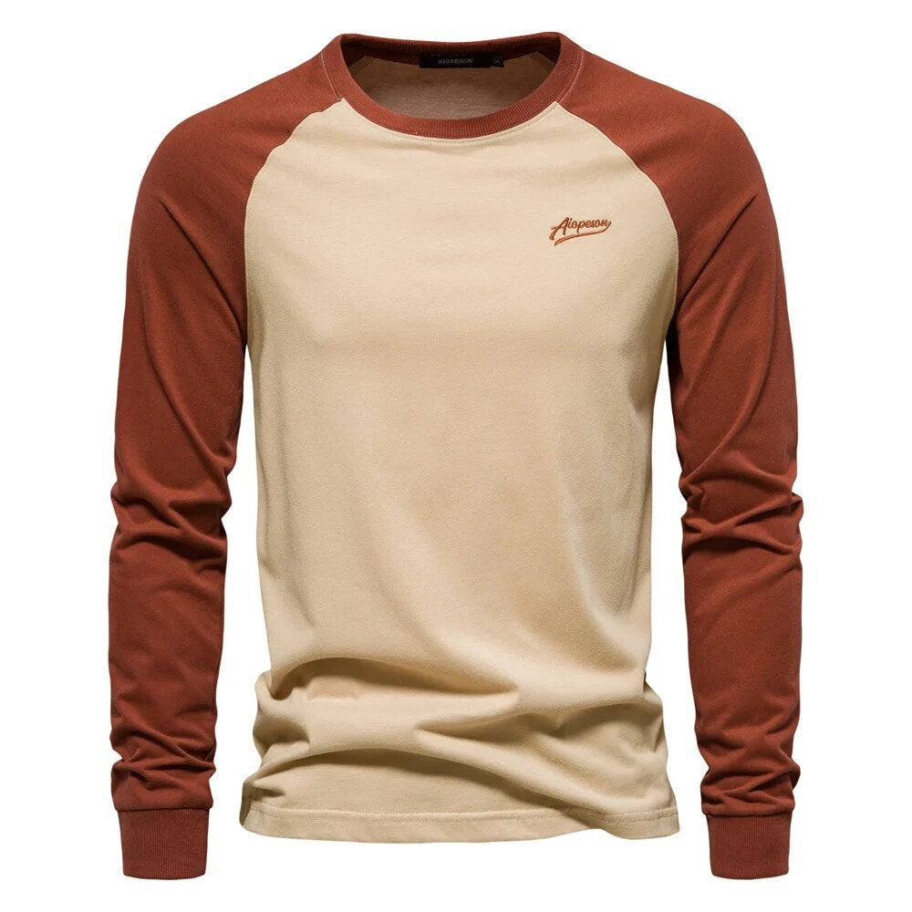Jelle Patchwork Shirt - With Round Neck & Long Sleeves