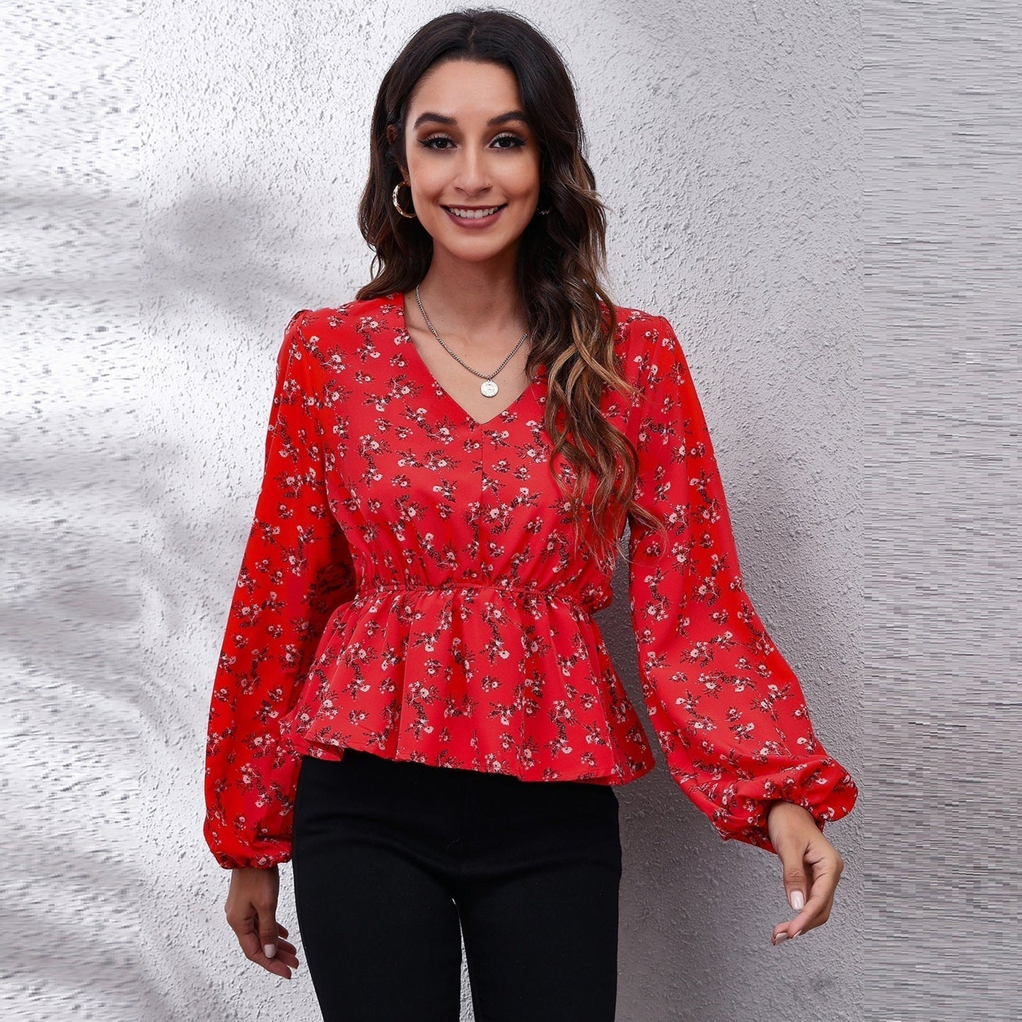 Light and Colorful Women's Blouse with Pattern – Leona