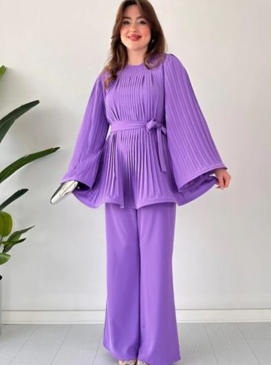 Antonia - Pleated flared top and pants