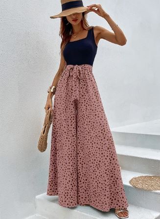 Kelly - Wide Leg Jumpsuit with Polka Dot Print