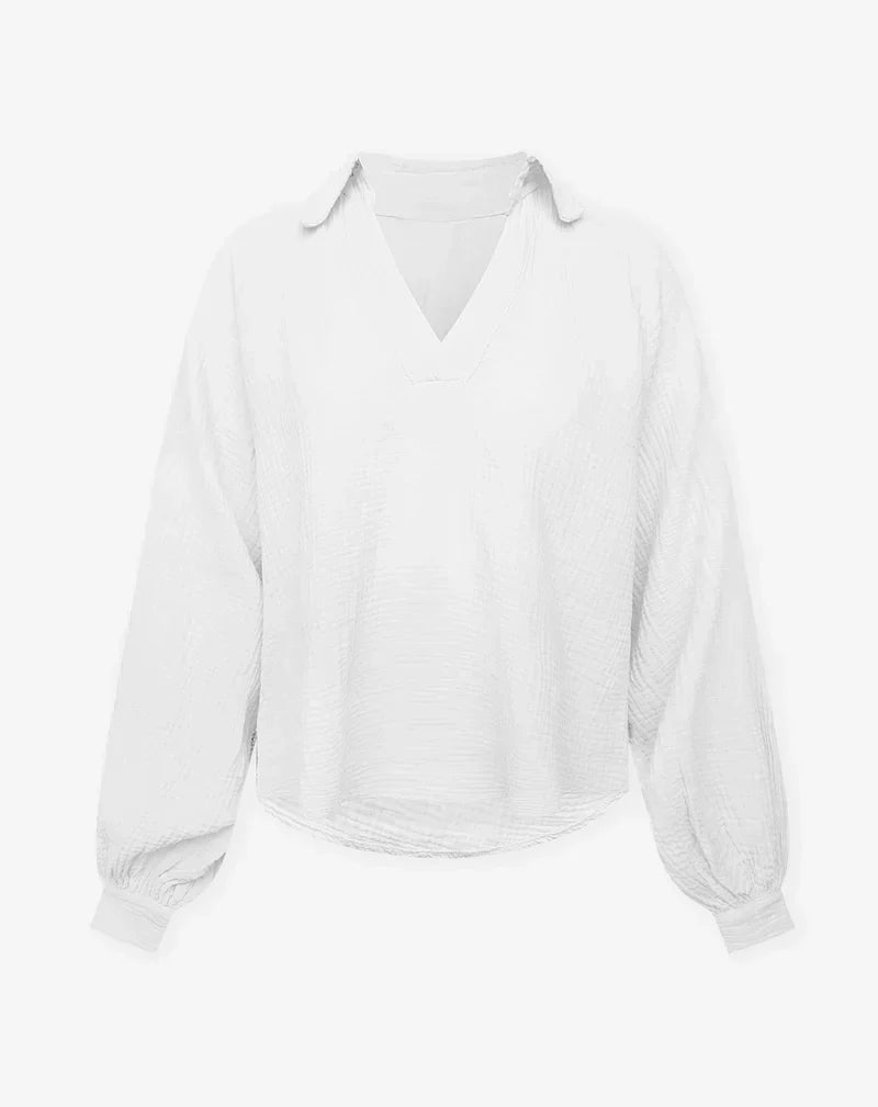 Mia | - Women's classic V-neck blouse