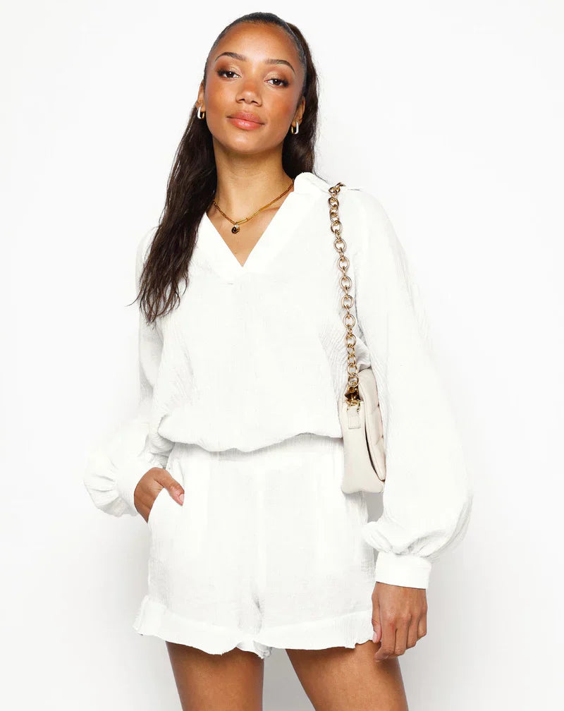 Mia | - Women's classic V-neck blouse