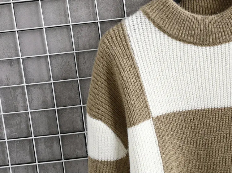 Oscar Color Patch Sweater - Fashionable Knitted Sweater