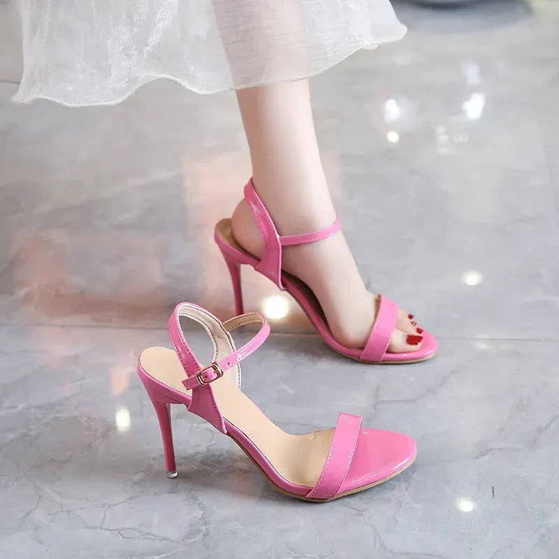 Caroline - High Heel Sandals with Ankle Strap and Open Toe