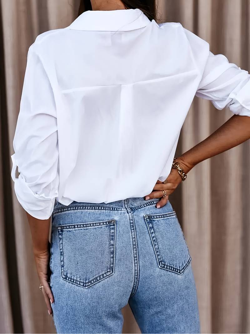 Jessica – Casual V-neck Blouse for Spring