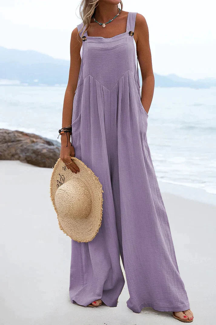 Cassandra - Casual Square Collar Jumpsuits