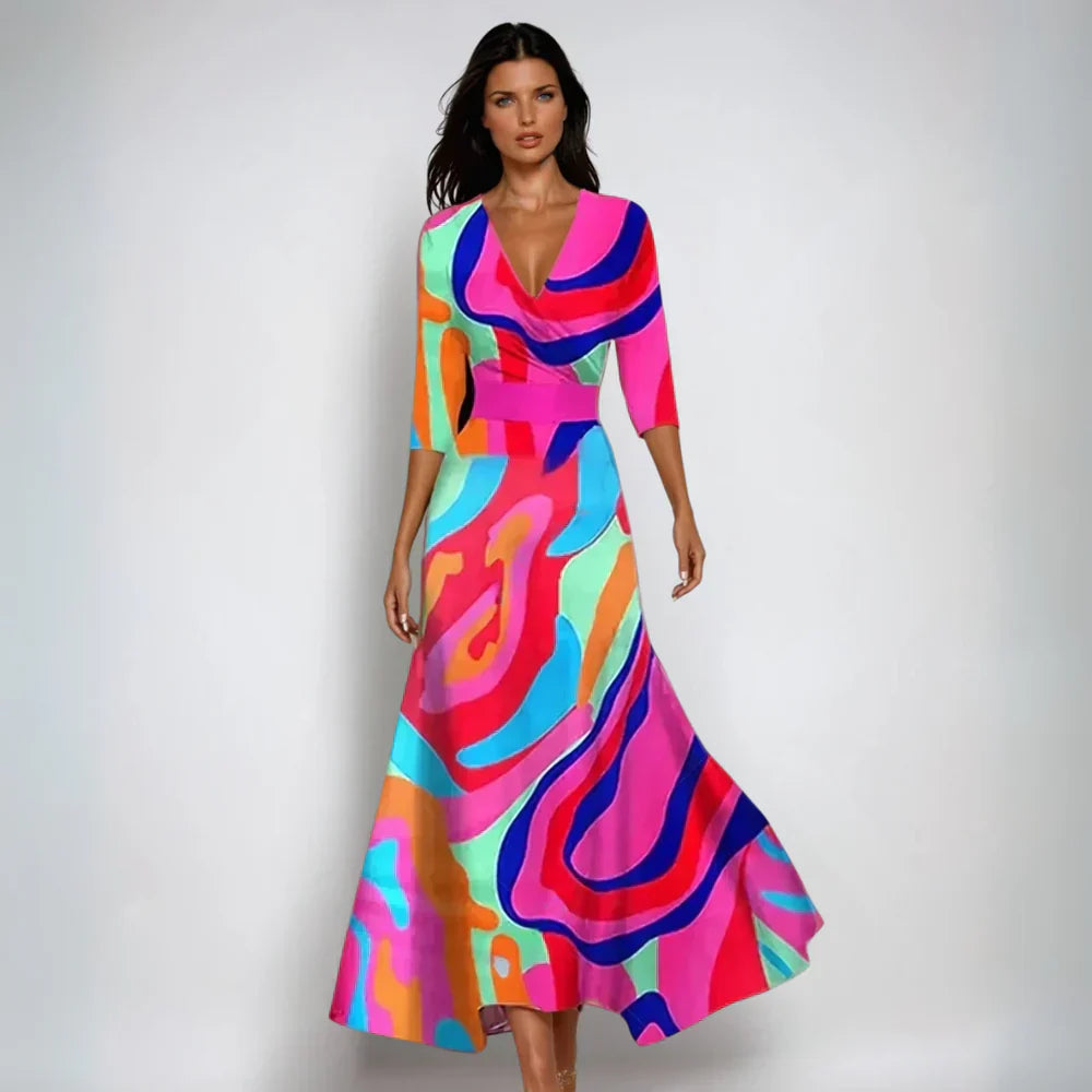 Irina - Fluffy Wrap Maxi Dress