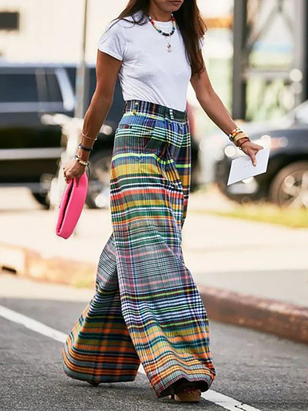 Ceretta - Checkerboard Print Trousers