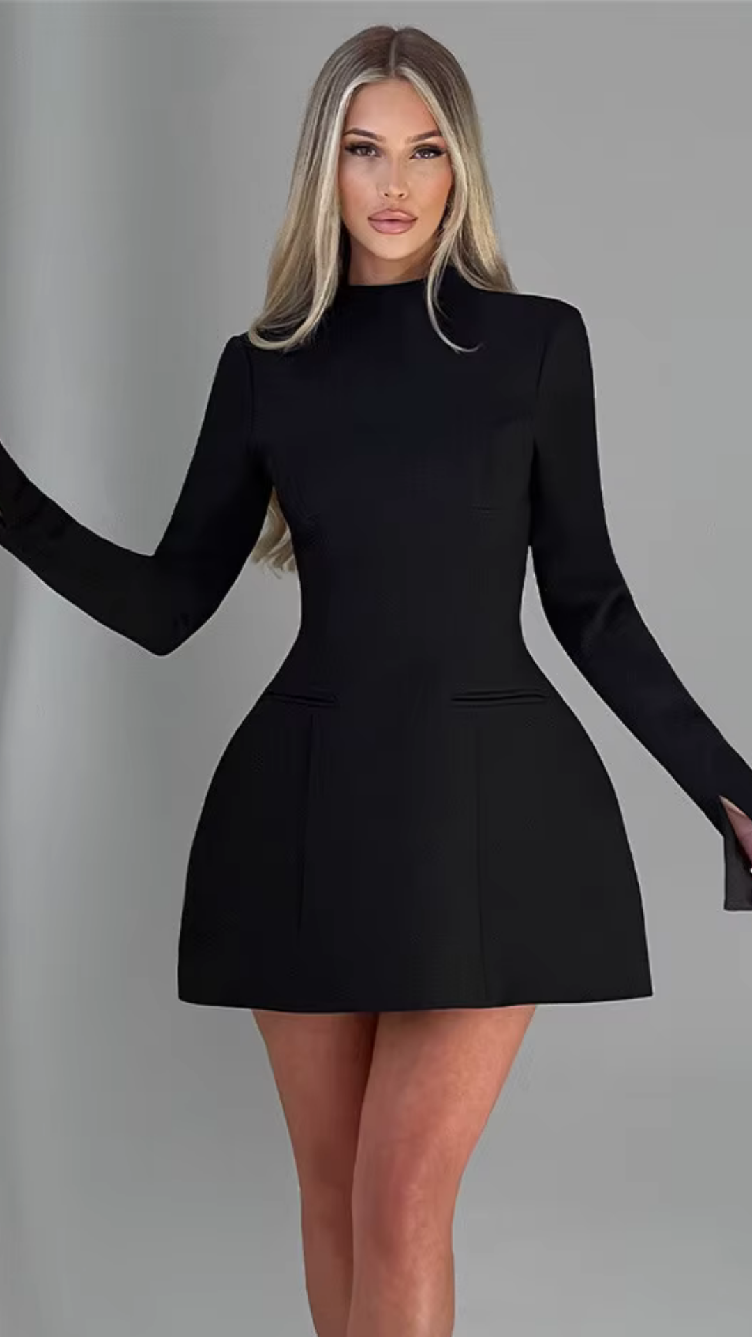 Eleanor - Elegant Mini Dress with Long Sleeves
