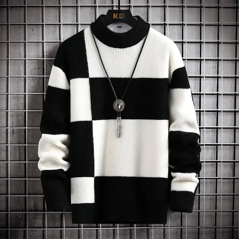 Oscar Color Patch Sweater - Fashionable Knitted Sweater