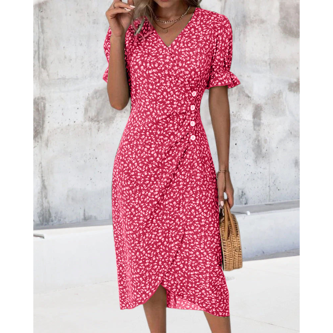 MIYAH | BUTTON WRAP DRESS