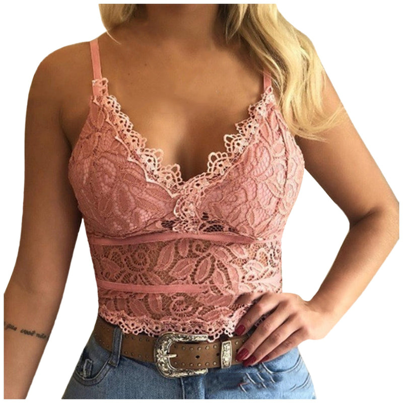 Women's Lace Top with Spaghetti Straps – Lina