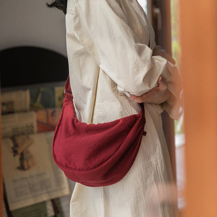 Spacious Nylon Shoulder Bag for Women