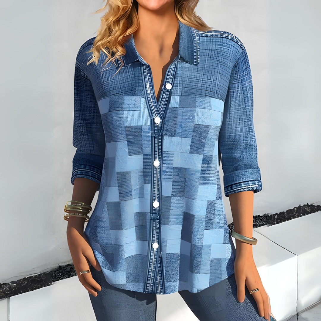 Chathurika | Casual Checked Blouse for Women - Trendy & Comfortable