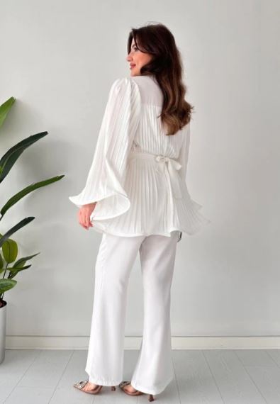 Antonia - Pleated flared top and pants