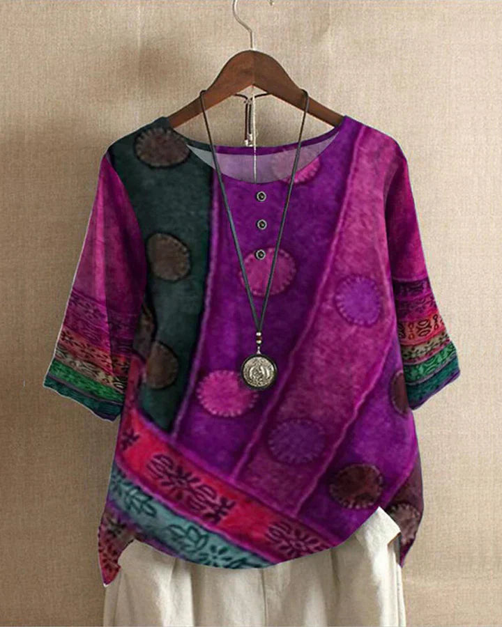 Marijana | Bohemian Blouse - Graphic Print Women's Top