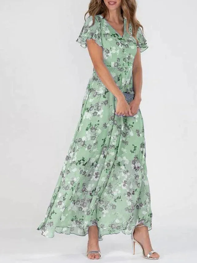 Lini - Floral dress with ruffle sleeves