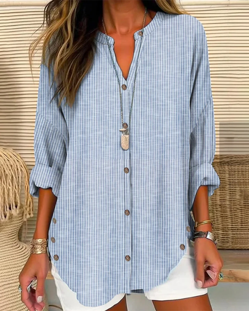 Felixia – V-neck top with stripes