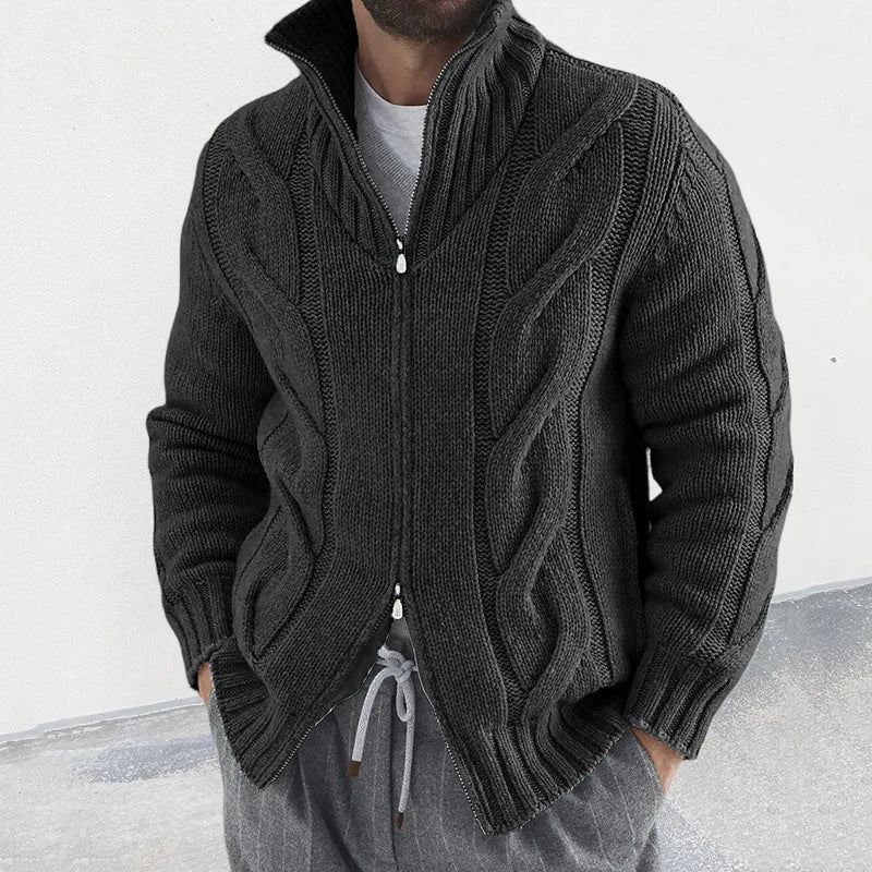 Willem Vest - Knitted Vest with High Collar and Zipper