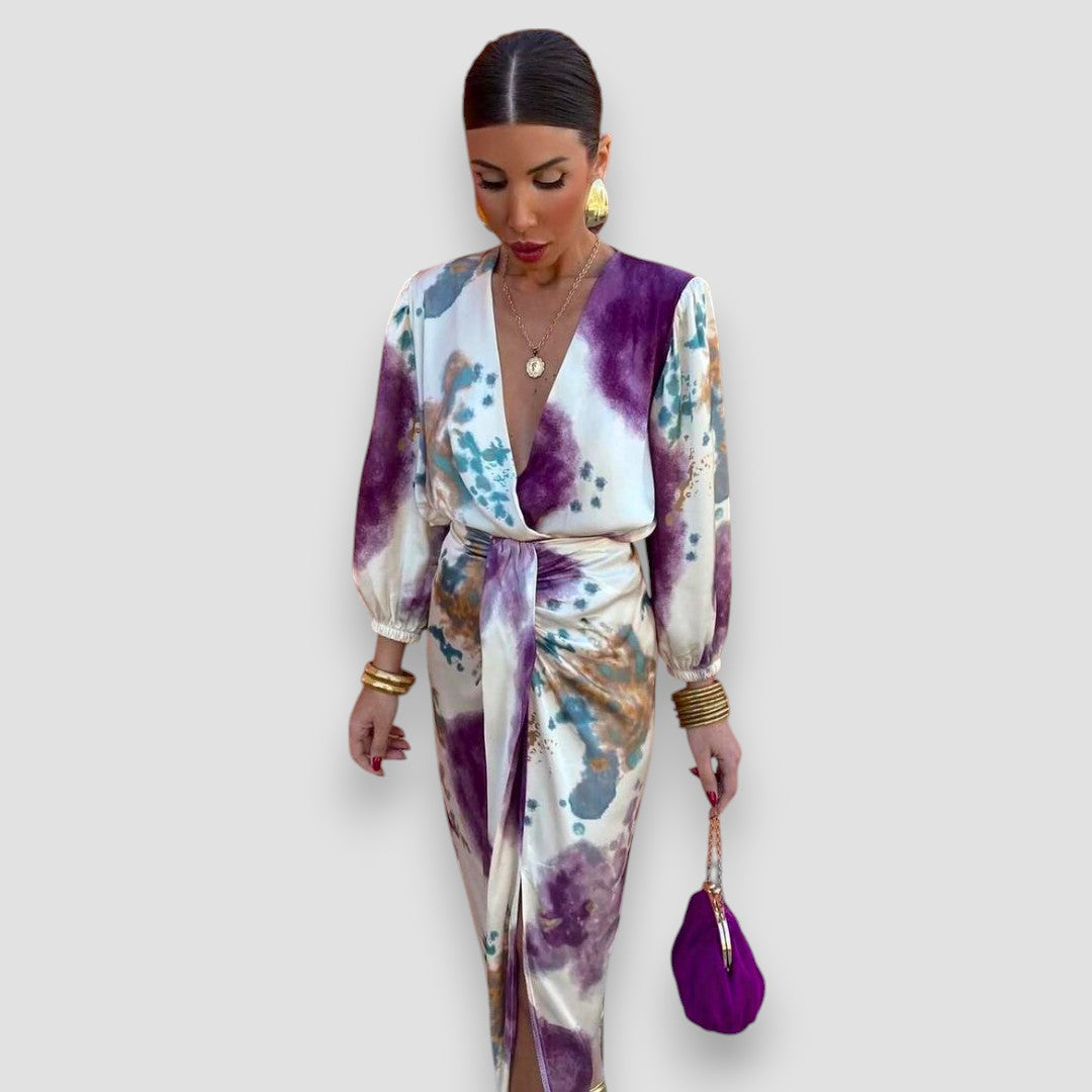 Elegant V-Neck Dress for Women - Eryel