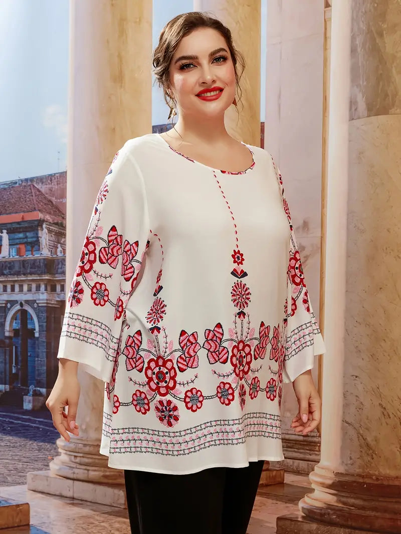 Patterned Plus Size Tunic Top for Summer 2025