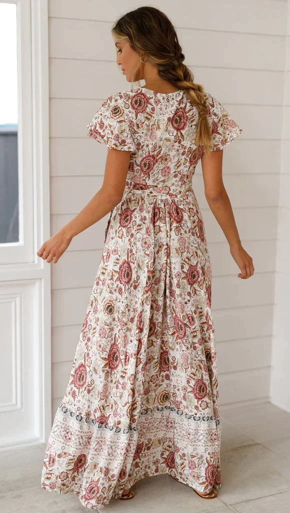 Myah - Long Maxi Dress in Vintage Look for Summer/Spring