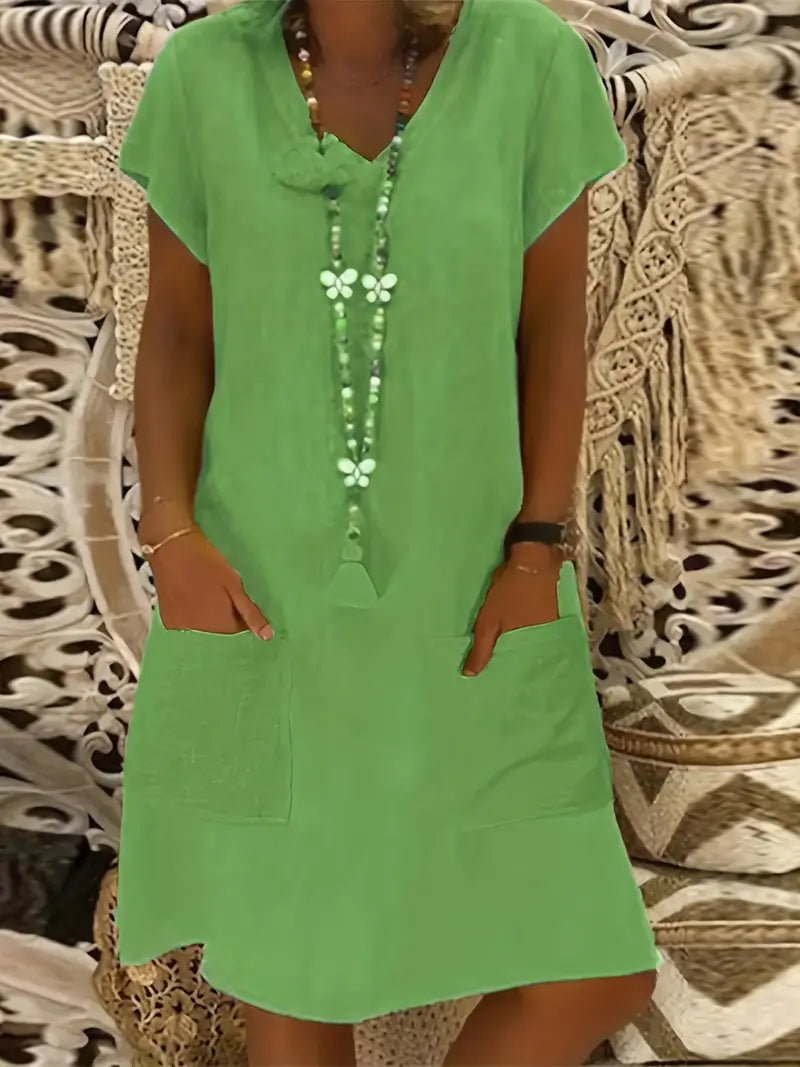 Karen – Casual Short-Sleeved Simple Spring Dress