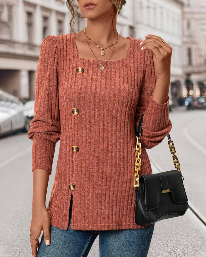 Muriel - Ribbed Knitted Top