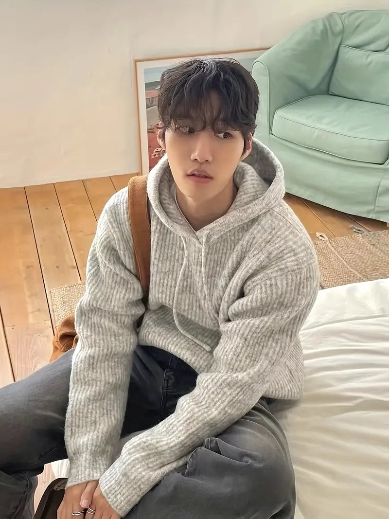 Stevan - Stylish knitted hooded sweater for men