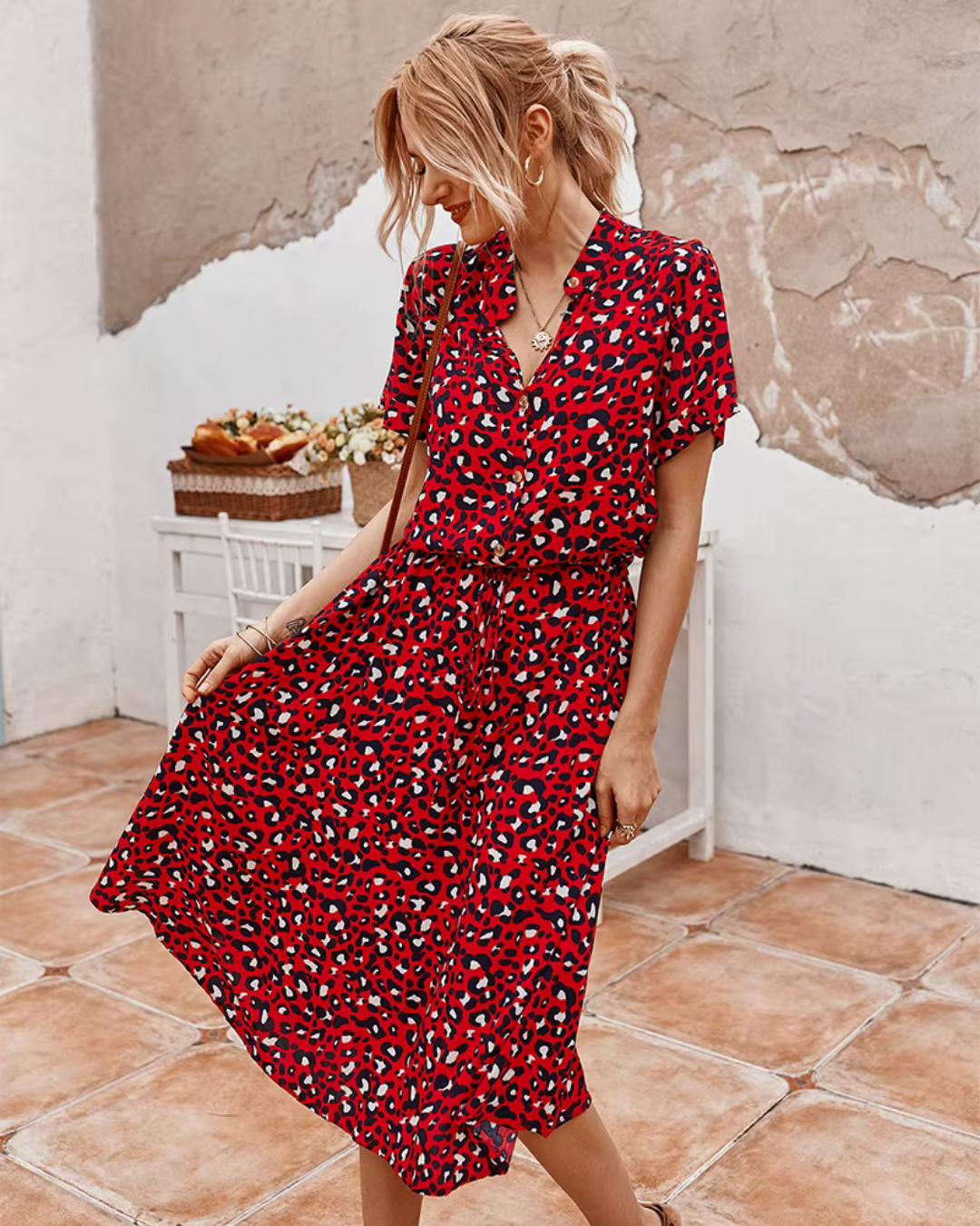 Cecilia - Trendy Dress with Flowing Fit for Sunny Days
