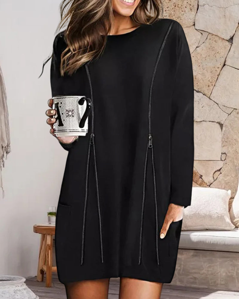 Agnes - Plain dress with zipper
