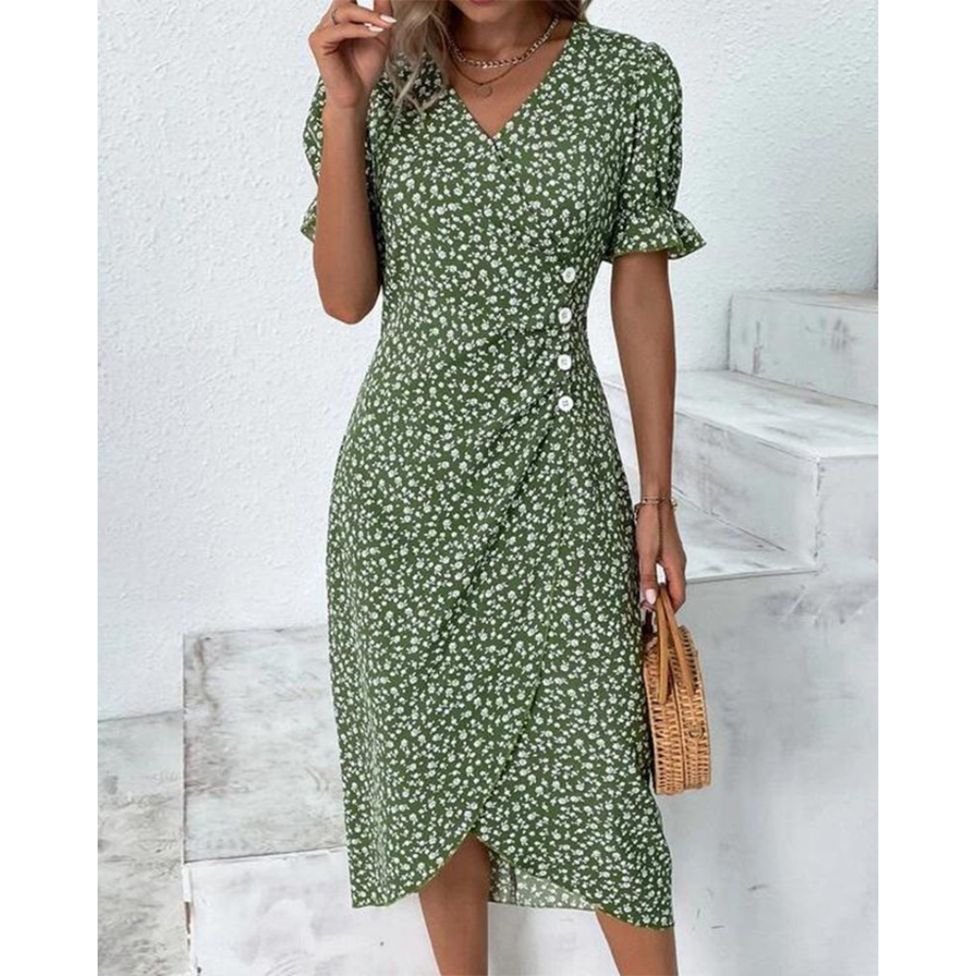 MIYAH | BUTTON WRAP DRESS