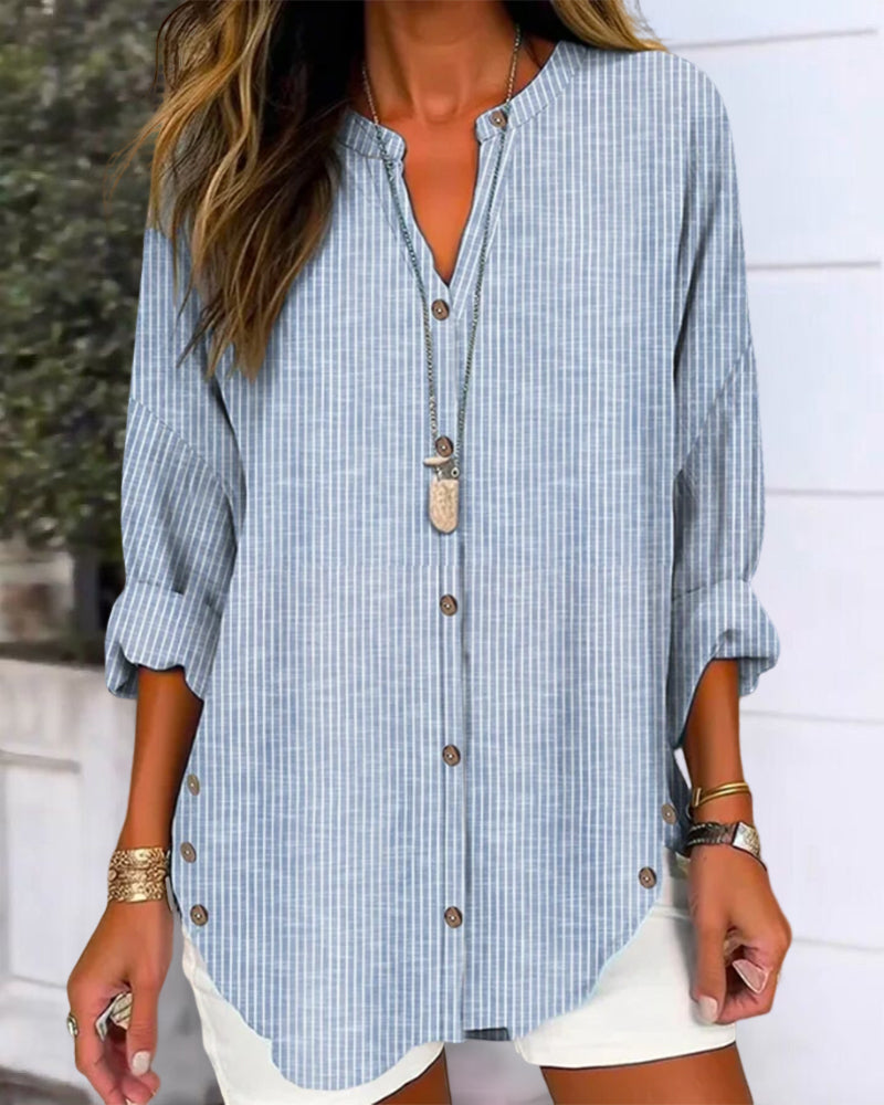 Felixia – V-neck top with stripes