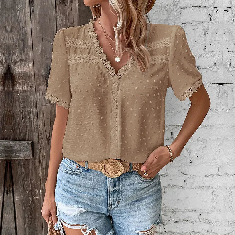 Wendy Lace Short Sleeve Blouse