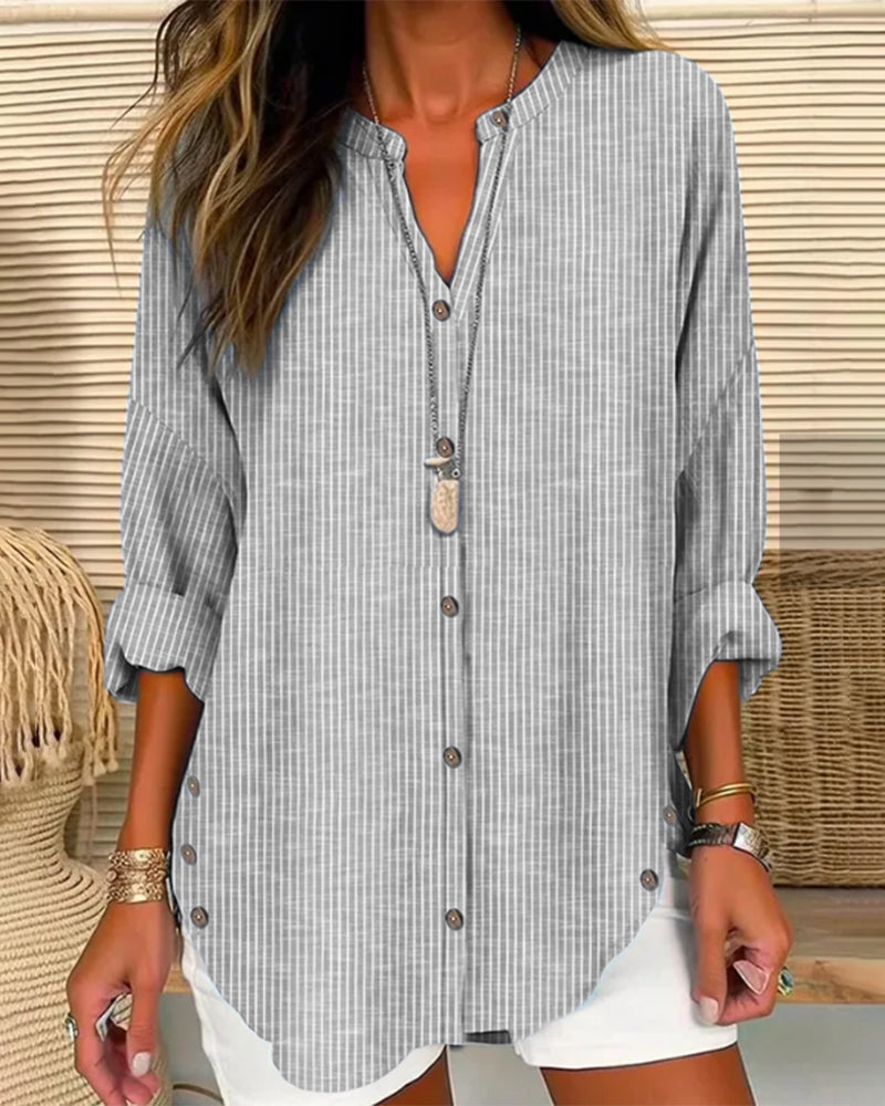 Felixia – V-neck top with stripes