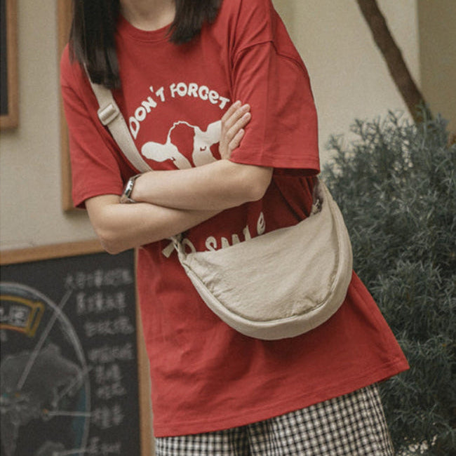 Spacious Nylon Shoulder Bag for Women
