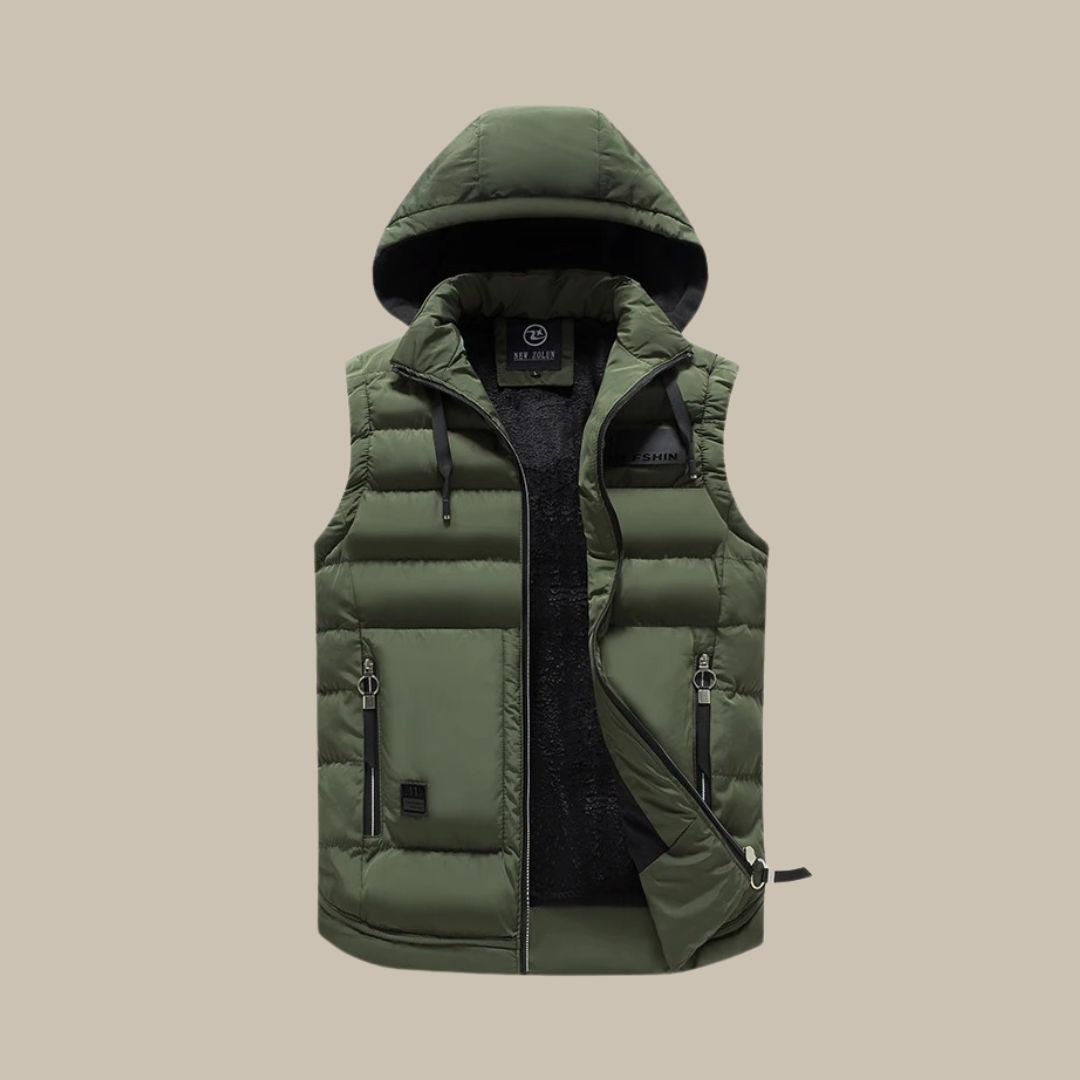 Anthony - Stylish warm hooded vest for men