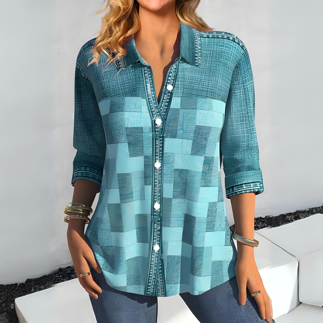 Chathurika | Casual Checked Blouse for Women - Trendy & Comfortable