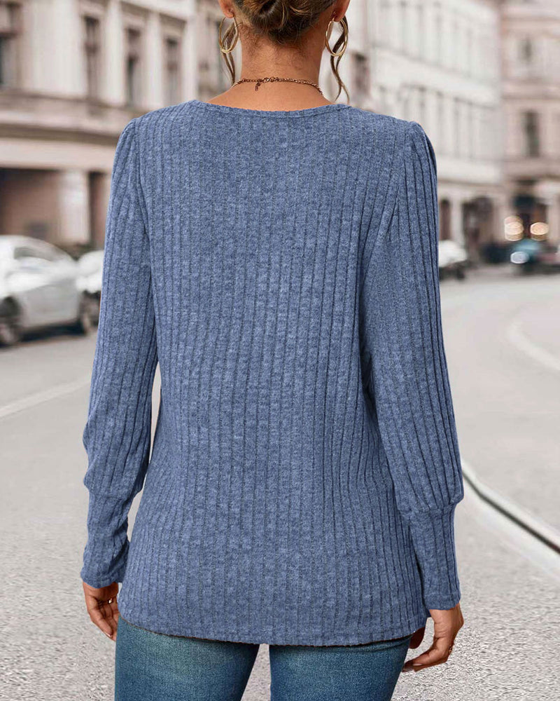 Muriel - Ribbed Knitted Top