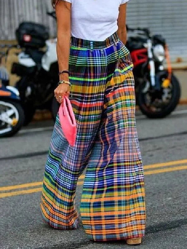 Ceretta - Checkerboard Print Trousers
