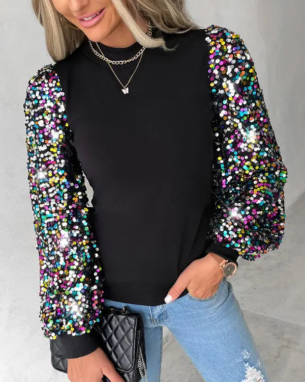 Women's Blouse with Pastel-Colored Balloon Sleeves - Lorena