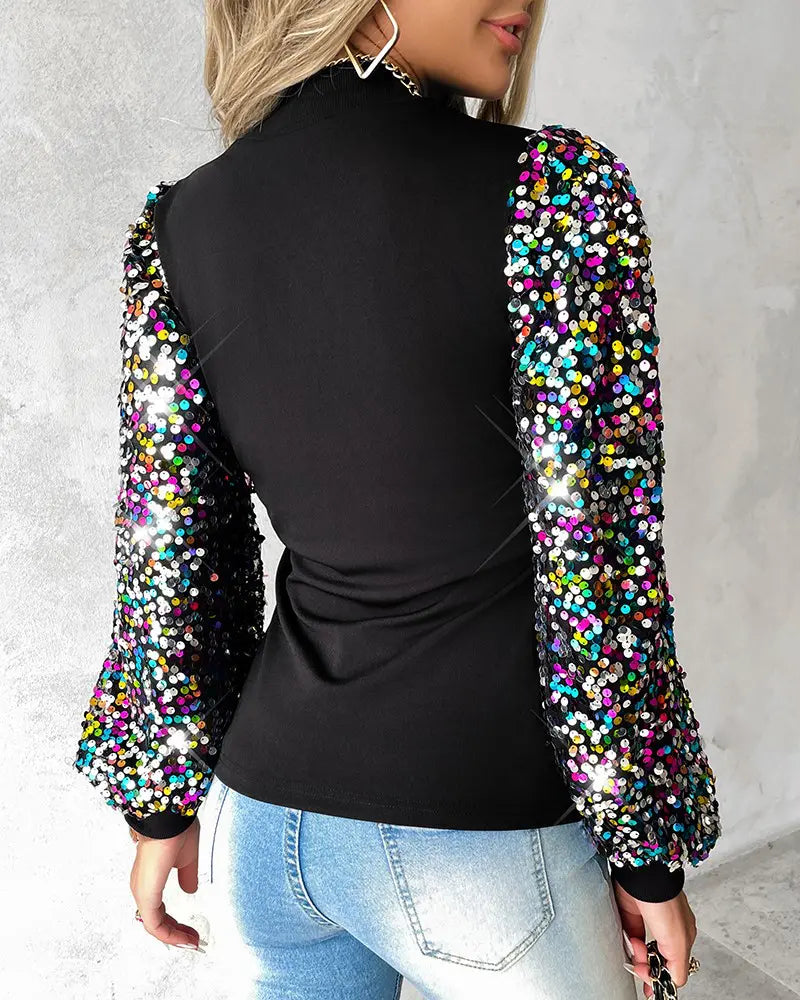 Women's Blouse with Pastel-Colored Balloon Sleeves - Lorena
