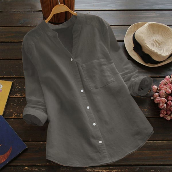Casual loose linen-cotton shirt