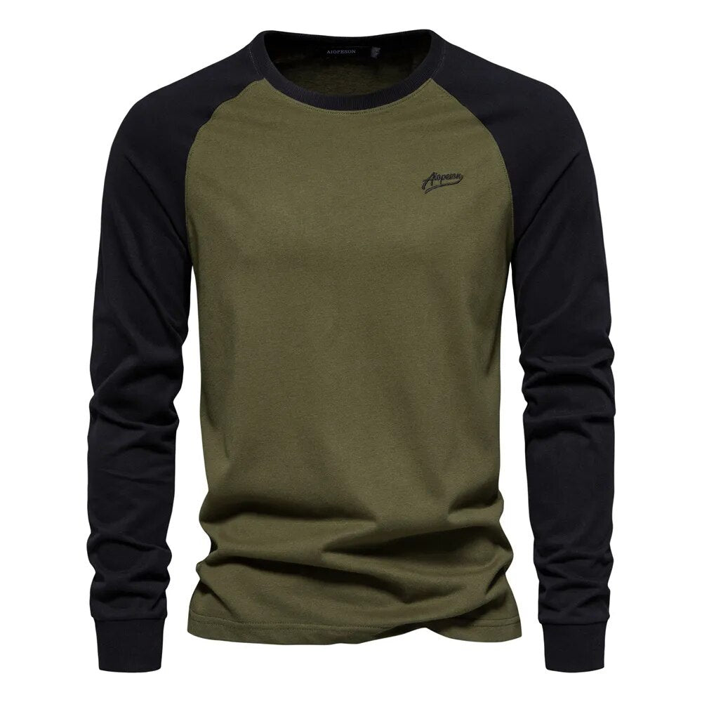 Jelle Patchwork Shirt - With Round Neck & Long Sleeves