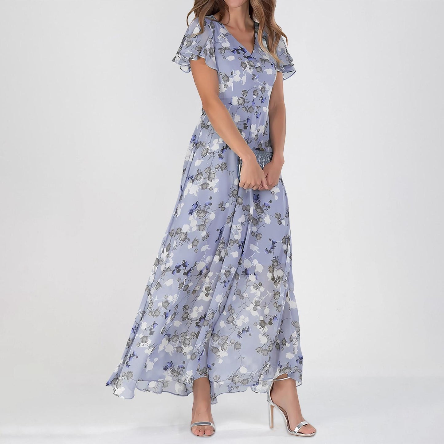 Lini - Floral dress with ruffle sleeves